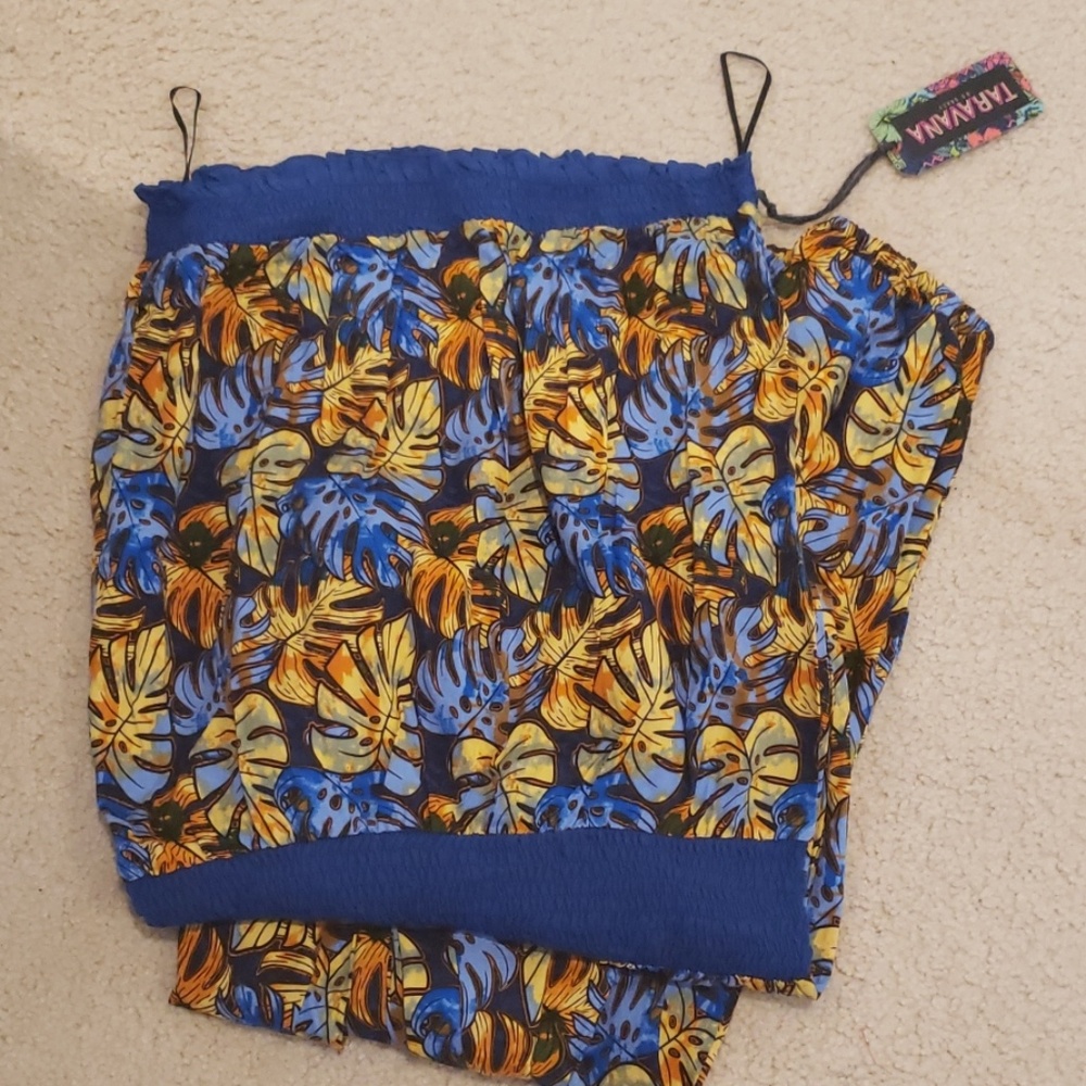 Womens monstera print jumpsuit